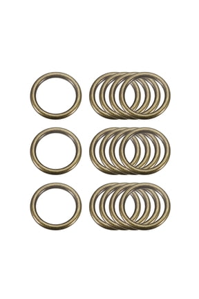 Metal O Rings, 15 Pack 20mm(0.79") ID 3mm Thick Welded O-Ringe, Bronze Tone