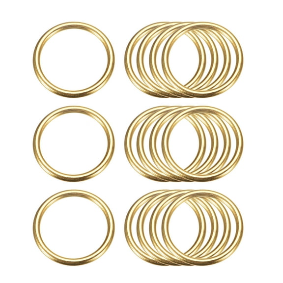 Metal O Rings, 15 Pack 25mm(0.98") ID 3mm Thick Welded O-Ringe, Gold Tone