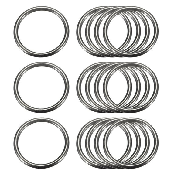 Metal O Rings, 15 Pack 30mm(1.18") ID 3mm Thick Welded O-Ringe, Dark Gray