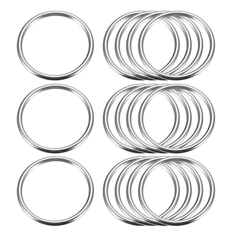 Metal O Rings, 15 Pack 35mm(1.38) ID 3mm Thick Welded O-Ringe