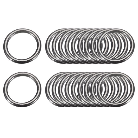 Metal O Rings, 20 Pack 20mm(0.79") ID 3mm Thick Welded O-Ringe, Dark Gray