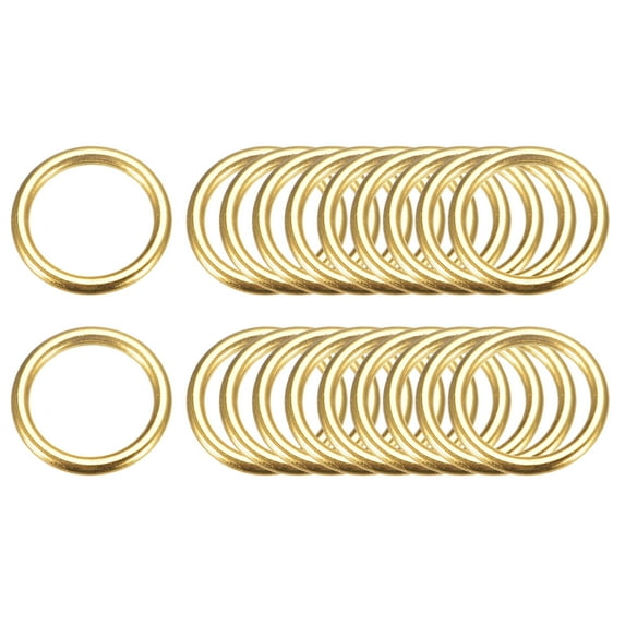 Metal O Rings, 20 Pack 20mm(0.79") ID 3mm Thick Welded O-Ringe, Gold Tone