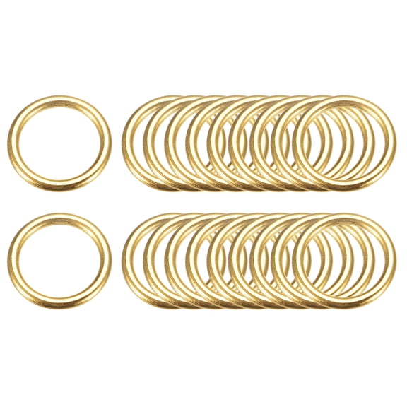 Metal O Rings, 20 Pack 20mm(0.79") ID 3mm Thick Welded O-Ringe, Gold Tone