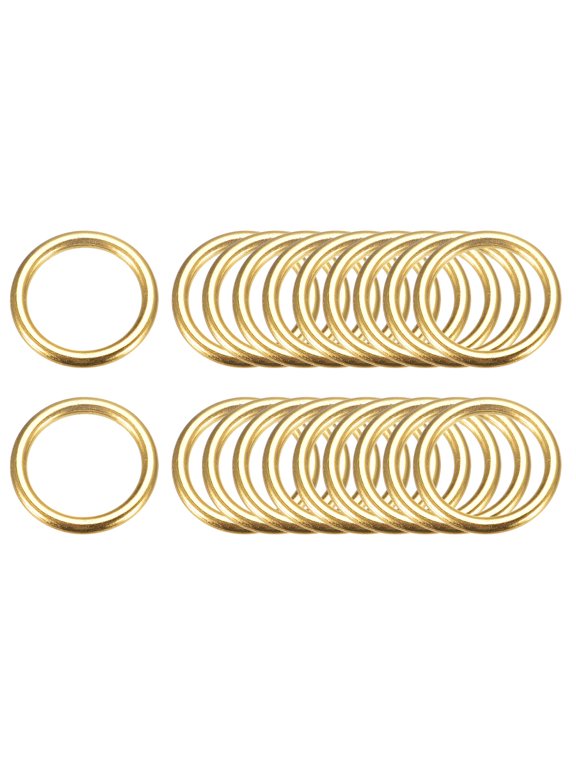 Metal O Rings, 20 Pack 20mm(0.79") ID 3mm Thick Welded O-Ringe, Gold Tone