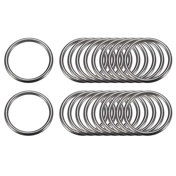 Metal O Rings, 20 Pack 30mm(1.18") ID 3mm Thick Welded O-Ringe, Dark Gray