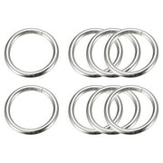 Metal O Rings, 8 Pack 25mm(0.98") ID 3.8mm Thick Non-Welded O-Rings, Silver Tone