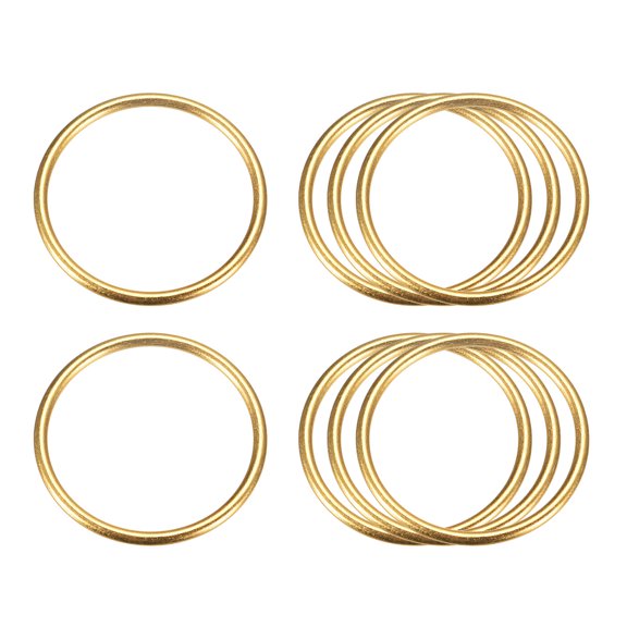 Metal O Rings, 8 Pack 45mm(1.77") ID 3mm Thick Welded O-Ringe, Gold Tone