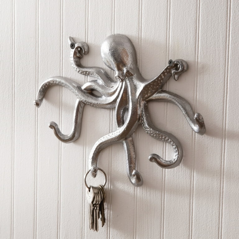 Metal Octopus Wall Hooks - Box of 2 