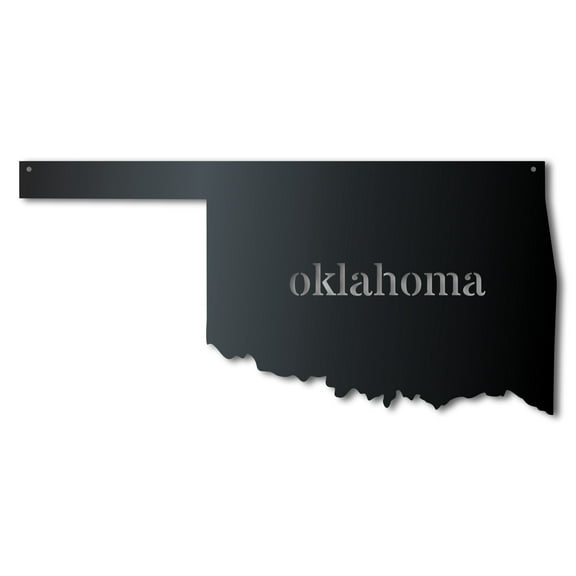 Metal Oklahoma Wall Art - Custom Metal US State Sign - 14 Color Options 36