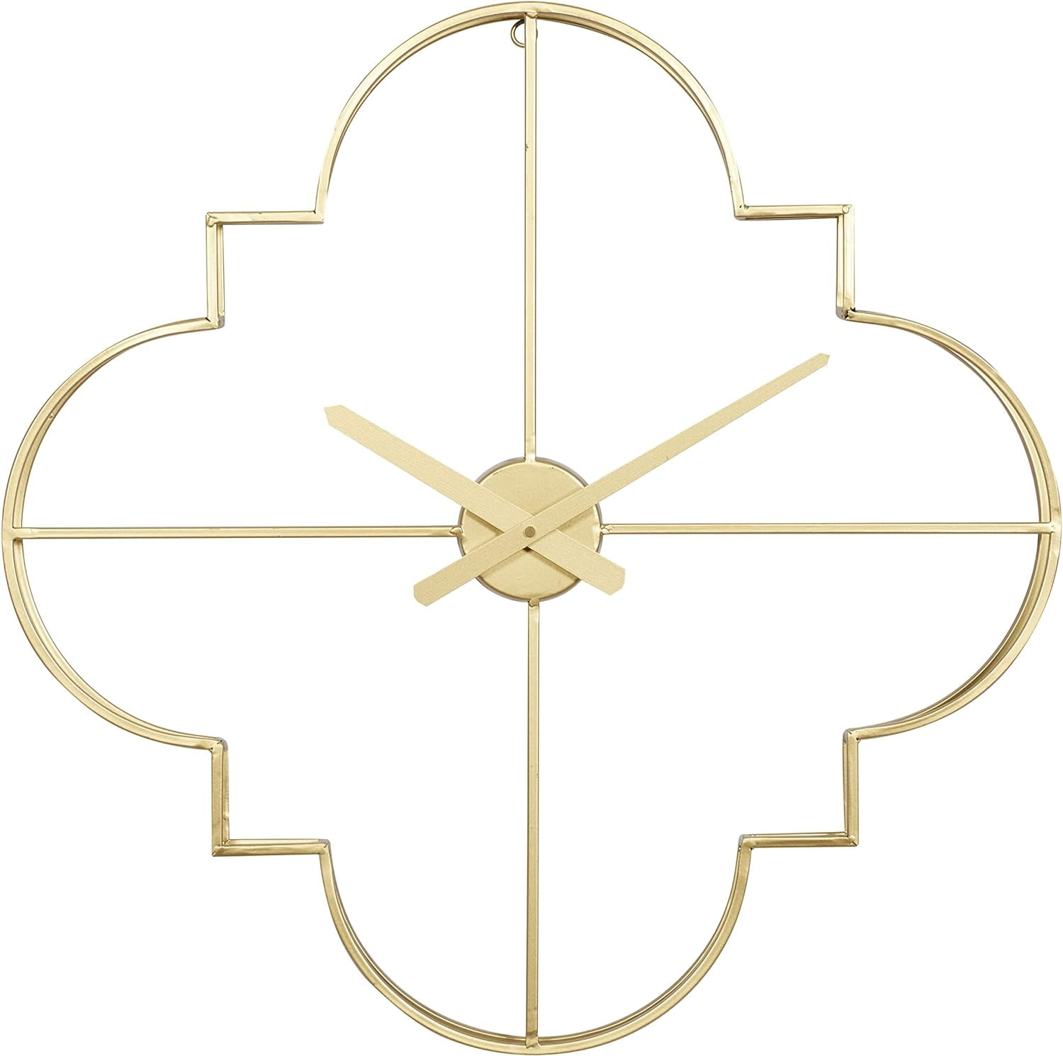 Metal Open Quatrefoil Wall Clock, 24" X 3" X 24",