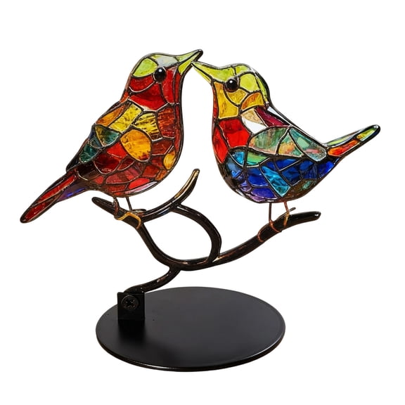 Metal Ornament Colorful Decoration Five Birds Pendant