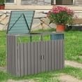 Metal Outdoor Bin Shed Garbage Can Storage Shed with Doors and Lifting