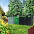 thumbnail image 1 of Metal Outdoor Garbage Can Storage Shed for 3 Trash Cans, Metal Garbage Enclosure with Spring-Assisted Doors  for Patio, Backyard, Charcoal, 1 of 7