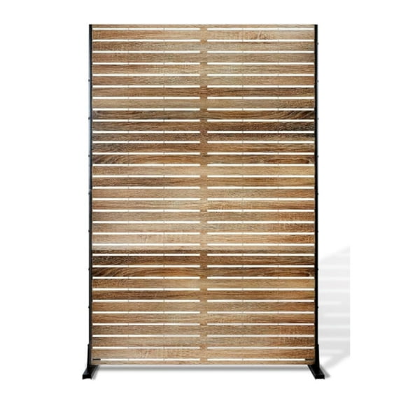 Metal Outdoor Privacy Screen, Decorative Privacy Fence with Stand, Outdoor Freestanding Screen Panels for Patio Lawn Deck