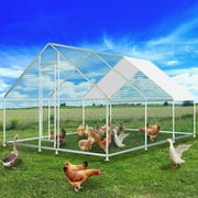 Metal Outdoor Walk-in Chicken Run Coop Cage Animal Poultry House Hutch 20x13ft