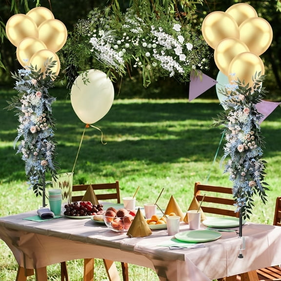 Metal Over The Table Rod Stand Easy to Install Table Arch Hanging Rod Stand DIY Desktop Arch Bracket Safe Stable for Home Party,90.16 * 47.24 in