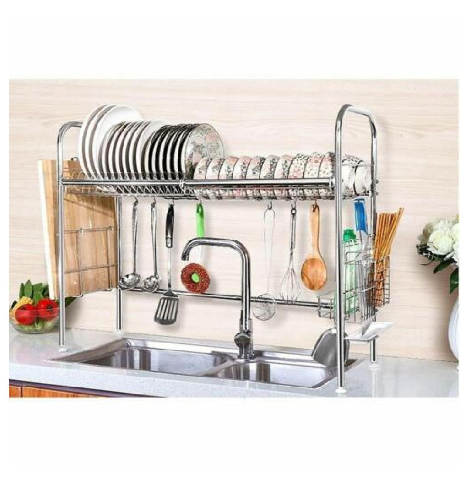 Dish Racks Over Sink in Kitchen Storage Organization Silver Walmart
