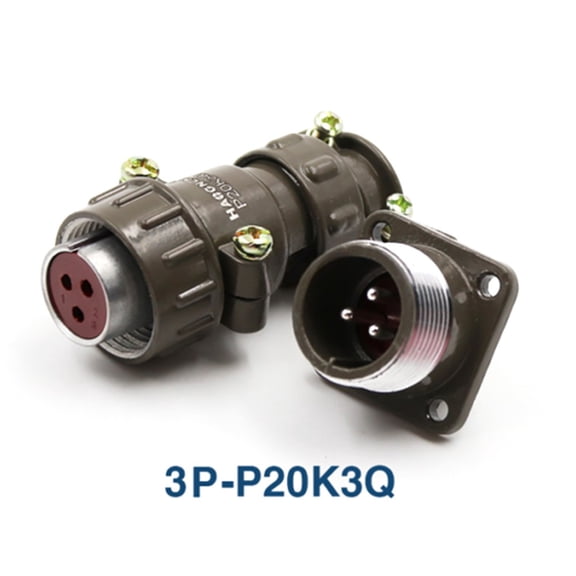 Metal P20K6Q Contacts 2-7 Pin Aviation Plug Connector M20 Panel Mount Flange Green light 500A