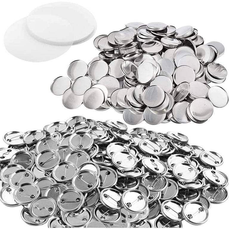 1500 Pieces 25 mm/ 1 Inch Button Making Supplies Round Badge Blank Button  Pins Metal Button Parts Kit for Button Maker Machine, Including Metal Cover