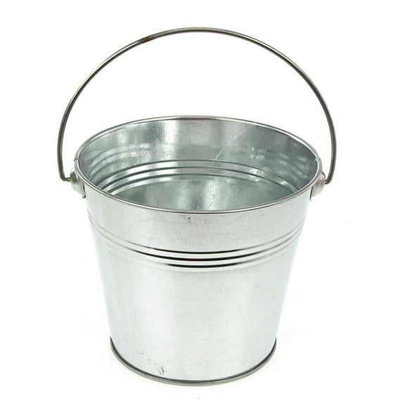 Metal Pail Bucket with Handle, 5-Inch, Silver