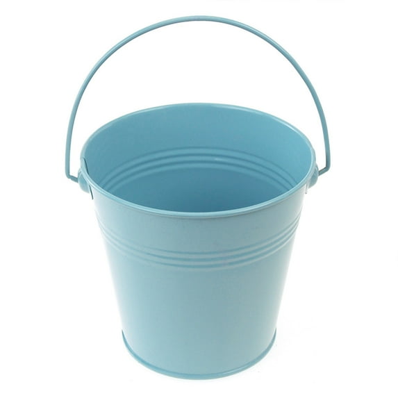 Metal Pail Buckets Party Favor, 5-inch, Light Blue
