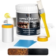 DWIL Water-Based Rust Resistant Metal Paint with Application Tools for Steel & Iron Surfaces, Black, 16 oz