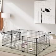 Metal Panel Pet Playpen, DIY Expandable Design for Various Small Animals, Small Animal Cage Indoor Portable Metal Wire Yard Fence for Small Animals, Guinea Pigs, Rabbits Kennel Crate Fence Tent