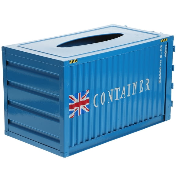 PartyKindom Craft Storage Box Blue Iron 1Pcs 9.63X5.50X5.11in
