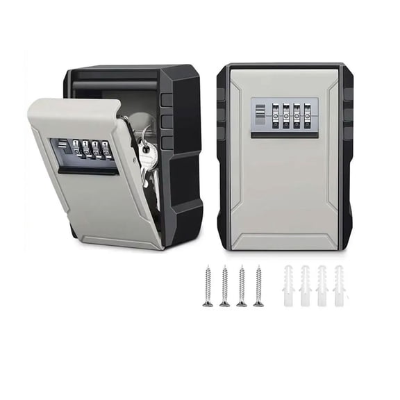 Metal Password Key Box Wall Mounted 4 Digits Password Storage Box Waterproof Anti ,Additional Security