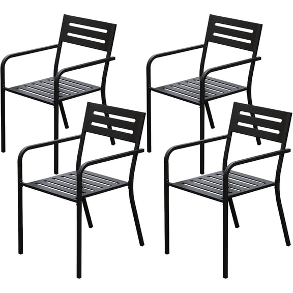 Metal Patio Chairs, 4 Pieces - Easy Assembly with Manual - Outdoor Living - Enjoyment without Hassle