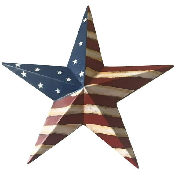Metal Patriotic Old Glory Americana Flag Barn Star Wall Decor July of 4th Independence Day Decor