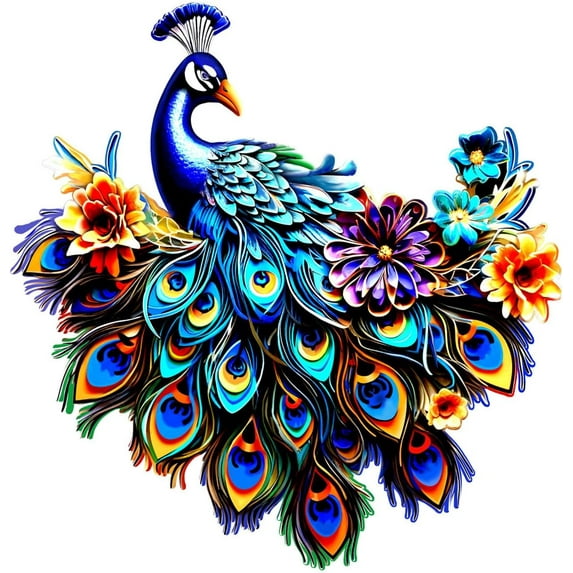 Metal Peacock Wall Decor Tropical Iron Peacocks Wall Decor Peacock Outdoor Metal Wall Art Metal Bird Wall Decor Outdoor Decor Patio Wall Fence Garden Decor-12 Inch (Blue)