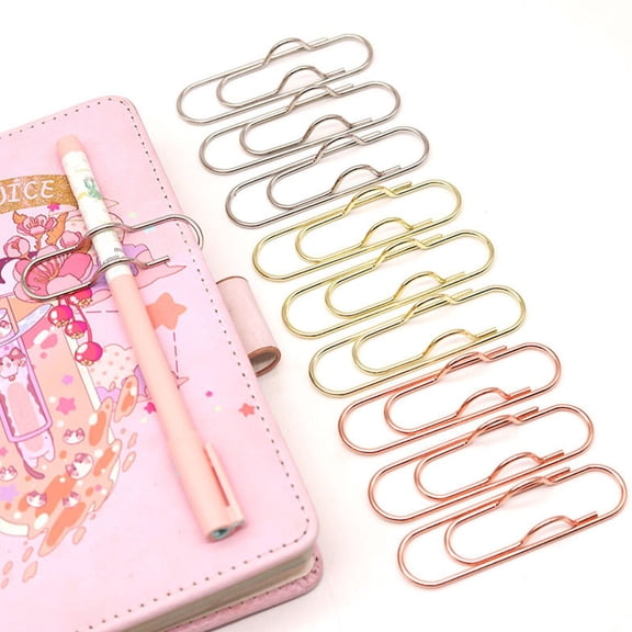 Metal Pen Clips Paperclip Holder For Notebooks Documents Office Desk Organizer Supplies
