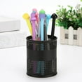 thumbnail image 1 of Metal Pen Desktop Storage Organizer Box | Iron Art Multi-Grid Desk Pen Holder | Rust-Resistant Painted Metal | Recessed Handle | 10x8x7.5cm | Durable Stationery Container, 1 of 6