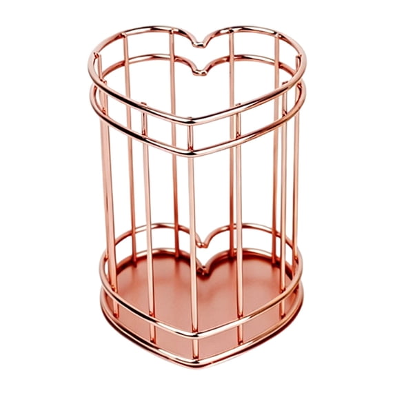 Metal Pen Holder for Desk, Makeup Brushes Cup, Pencil Holders, Wire Metal Pencil Holder, Decorative Desk Storage Organizer Container for Stationery and Desk Accessories, 1 Pcs, 3.93x3.14"