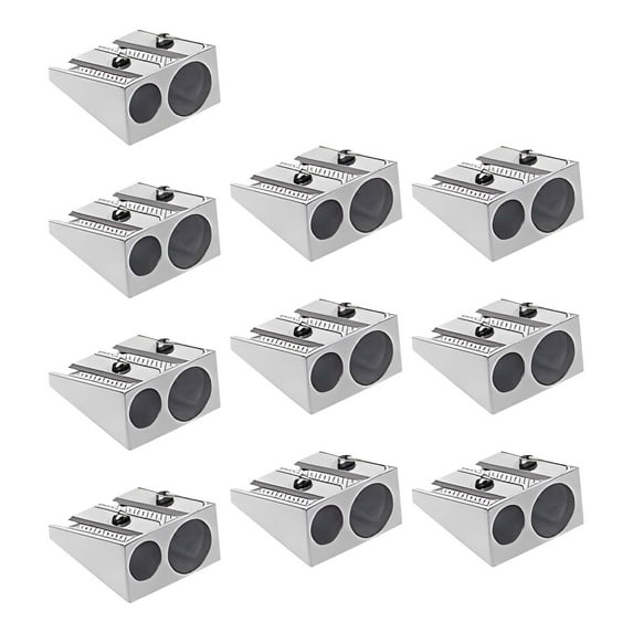 Metal Pencil Sharpeners, 10pcs Manual Double Hole Pencil Sharpener for Colored Graphite Pencils, Crayon Sharpener, Home Office