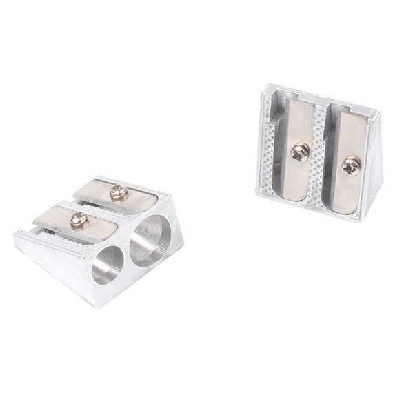 Metal Pencil Sharpeners, 2pcs Manual Double Hole Pencil Sharpener for Colored Graphite Pencils, Crayon Sharpener, Home Office