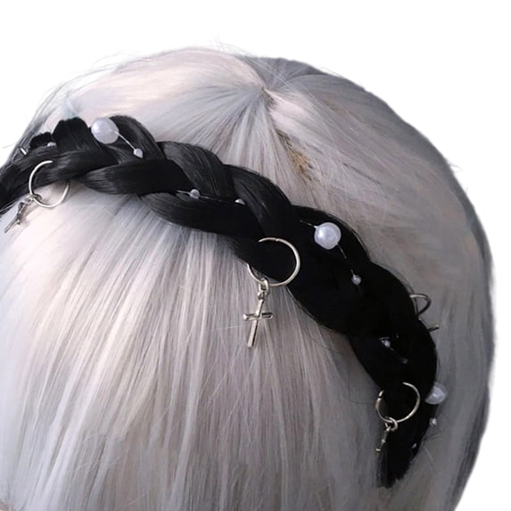 Metal Pendant Twisted Braid Design Headbands Fashion Hairband For Daily Outfits