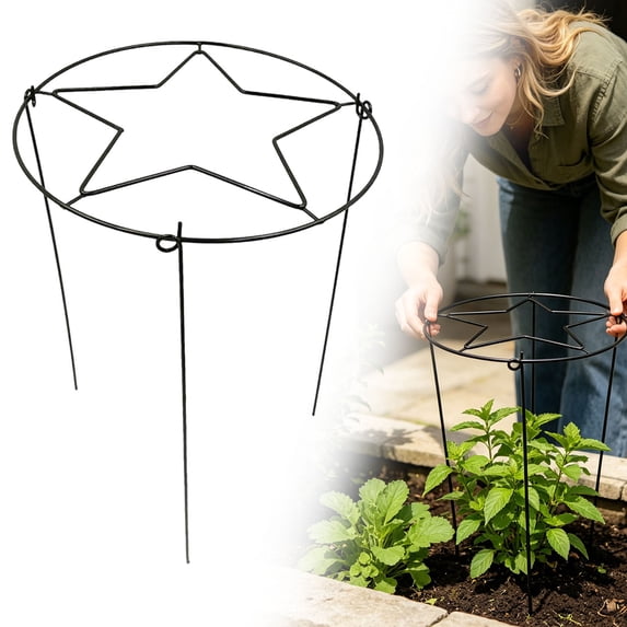 Metal Peony Grid Cages,17.7"X11.8" Large Flower Support Cages Grow Through Hoop Ring Peony Stakes Garden Plant Support Rings Heavy Duty Plant Braces Peonies Structure for Outdoor Plants Blossoms