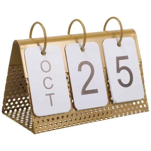 Metal Perpetual Calendar Frame Vintage Office Decor Decorations Black