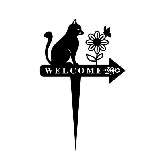Metal Pet Grave Markers Cat, Cat Memorial Garden Stake Memorial Plaque Outdoors, Waterproof Grave Stakes Pet Headstone Memorial Markers