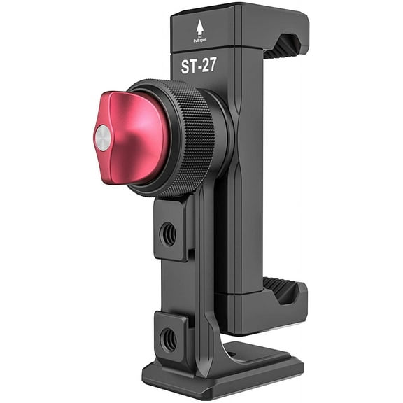 Metal Phone Tripod Mount 3 Cold Shoes & Arca Port, 360 Smartphone Tripod Adapter for iPhone 17 16 15 Cell Phone Stand Holder for Desktop Video Live Streaming Vlogging Rig
