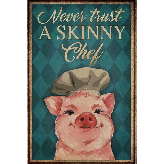 Metal Pig Tin Sign Retro Farmhouse Wall Decor Plaque for Kitchen Garage Ranch 8x12 Inch