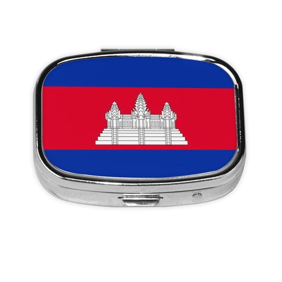 Metal Pill Organizer Kampuchea Portable Compact Pill Box 2 Compartments Pill Case For Purse Pocket