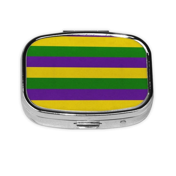 Metal Pill Organizer Mardi Jester Portable Compact Pill Box 2 Compartments Pill Case For Purse Pocket