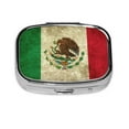 thumbnail image 1 of Metal Pill Organizer Mexico-Mexican Portable Compact Pill Box 2 Compartments Pill Case For Purse Pocket, 1 of 5