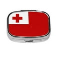 thumbnail image 1 of Metal Pill Organizer Tonga Flag Portable Compact Pill Box 2 Compartments Pill Case For Purse Pocket, 1 of 5