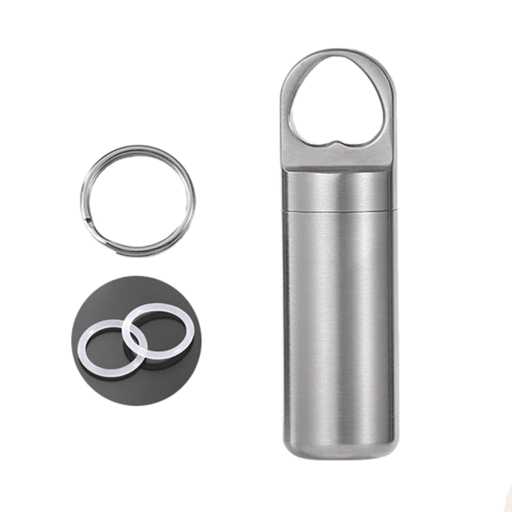Metal Pills Box Waterproofs Box Case Keychains Holder Container Bottles ...