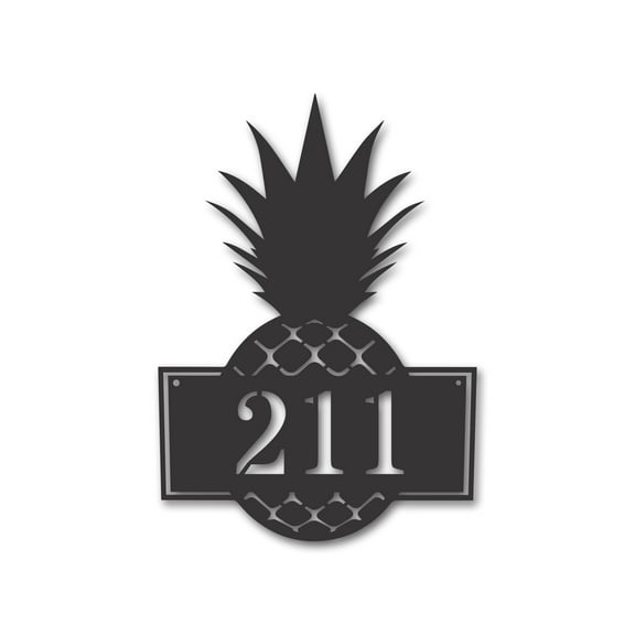 Metal Pineapple House Numbers Wall Art 12
