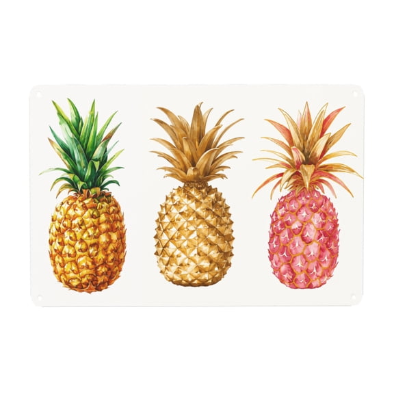 Metal Pineapple Wall Decor Sign 8x12 Inch Vintage Style Indoor/Outdoor